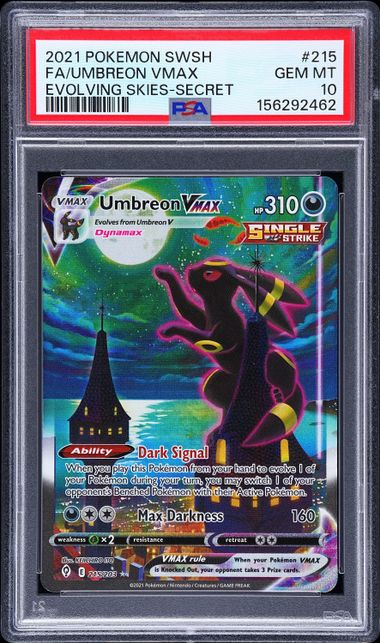 Umbreon VMAX 215/203 in a PSA 10 slab